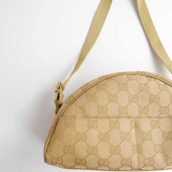 Authentic Preowned Gucci Green GG Canvas Half Moon Shoulder Bag - Picture 3 of 16